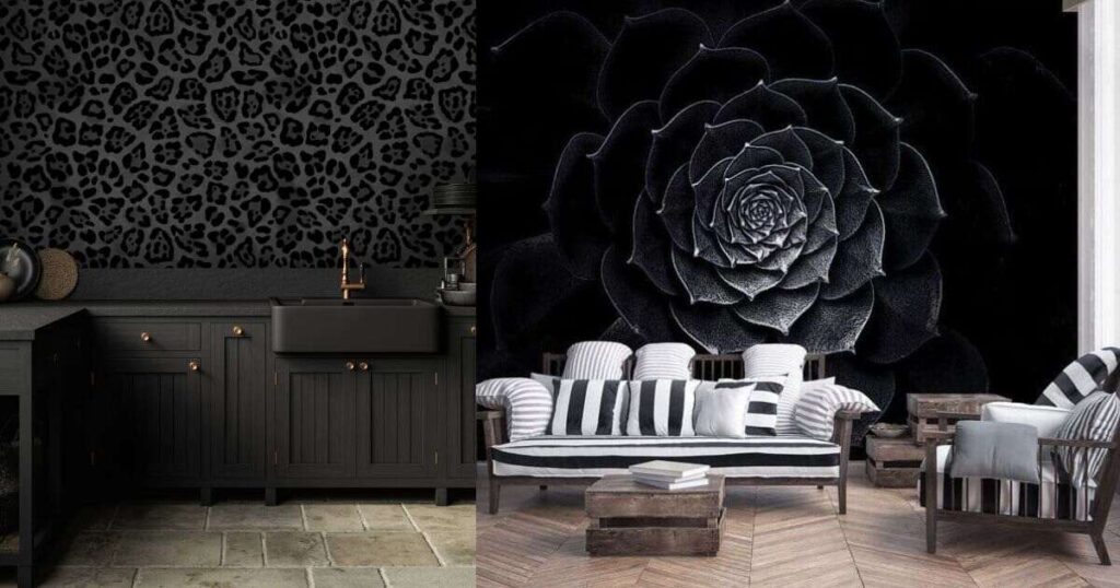 Black Wallpaper in Different Rooms